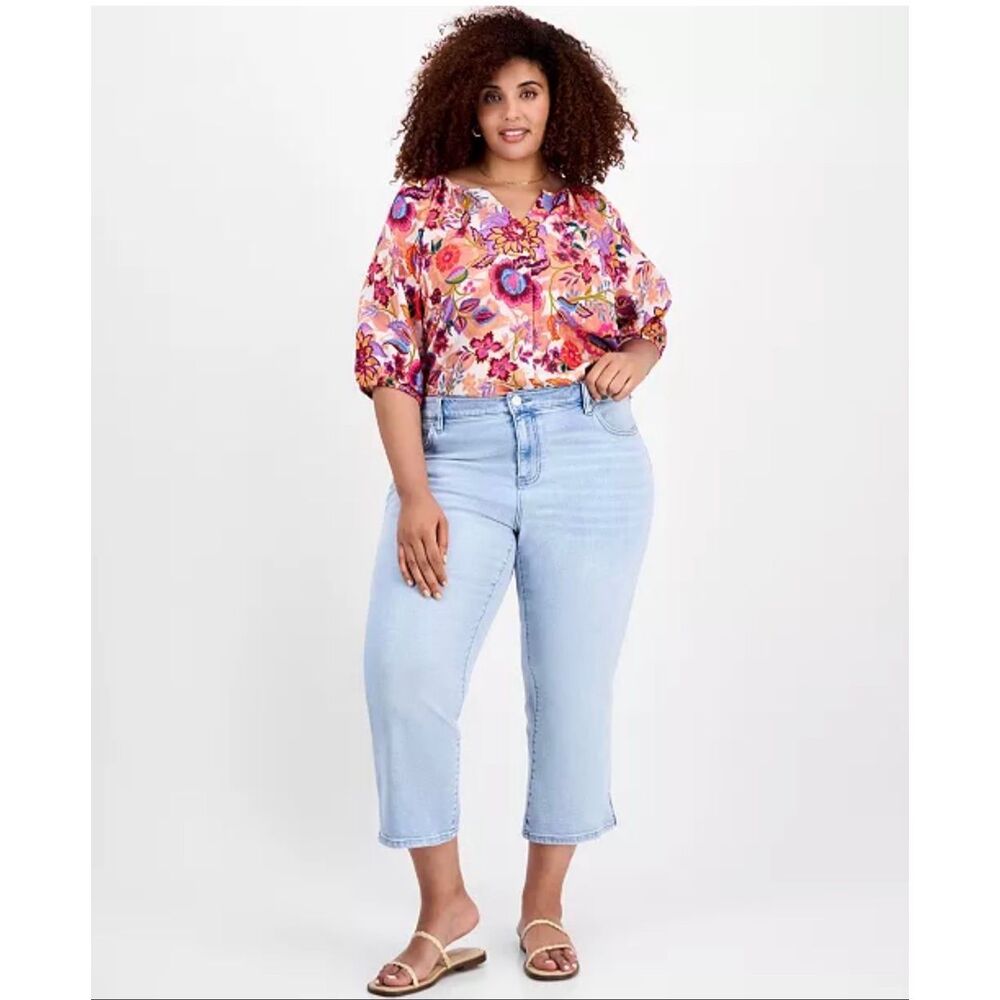 Liverpool Los Angeles Trendy Hannah Slit-Hem Kick Crop Flare Jeans Clarkdale 24W